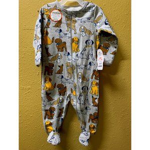 Wonder nation. Gray Dog design one piece sleepwear sz 6/9 months